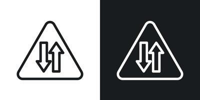 Two way traffic sign vector