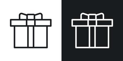 Gift box with ribbon icon vector