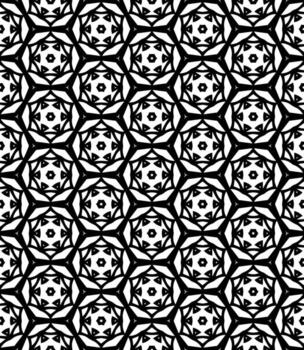 patrón abstracto sin costuras en blanco y negro. fondo y telón de fondo. diseño ornamental en escala de grises. vector