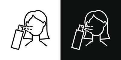 Spray on face icon vector