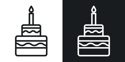 icono de pastel de cumpleaños vector