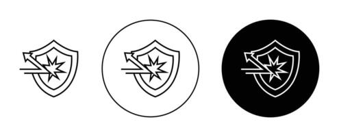 Protection from attack icon vector