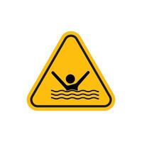 Risk of drowning warning sign vector