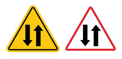 Two way traffic sign vector