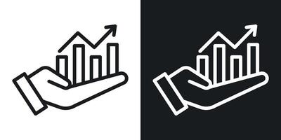 Growing profit icon vector