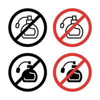 prohibido perfume firmar vector