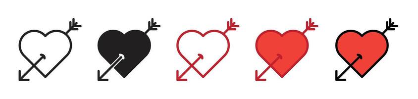 Heart with arrow icon vector