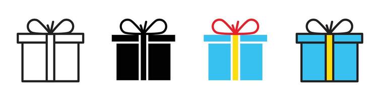 Present gift box icon vector