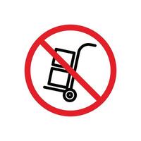 No hand truck sign vector