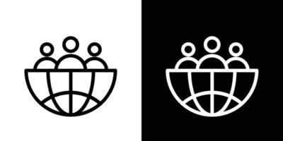Global leadership icon vector