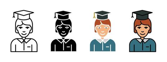 Student Girl icon vector