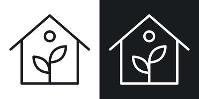 Eco house icon vector