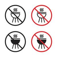 No grill sign vector