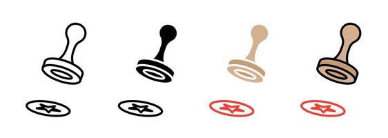 Rubber stamp icon vector