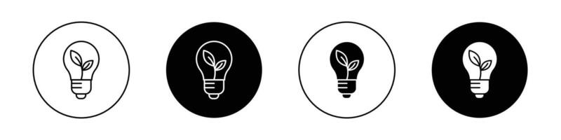 Lightbulb with leaf icon vector