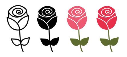 Rose flower icon vector