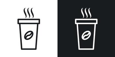 Hot coffee cup icon vector