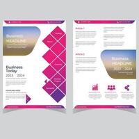 Magazine, Poster, Corporate Presentation, Portfolio, Flyer, infographic, layout modern with color size A4, Front and back, Easy to use. vector