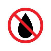 No Water drop sign vector