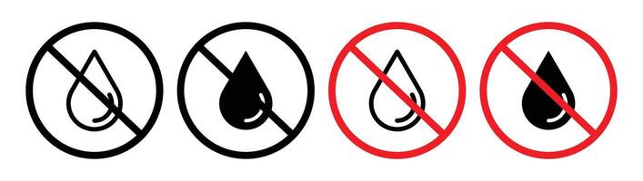 No Water drop sign vector