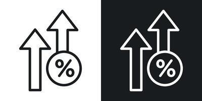 interesar crecimiento icono vector