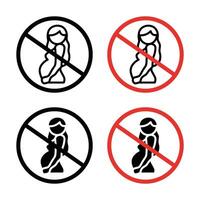 Forbidden pregnant icon vector