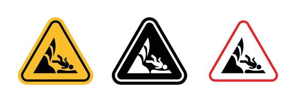 High sea waves warning sign vector