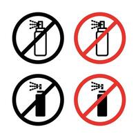 No spray can allowed sign vector