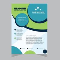 Flyer template layout design. Business flyer, brochure, magazine or flier mockup in bright colors. Vector