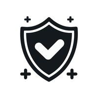 A shield with a white background and a check mark on it vector