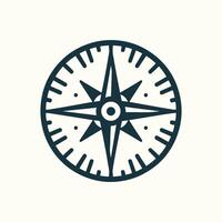 Flat compass icon in white background vector