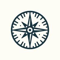 Flat compass icon in white background vector