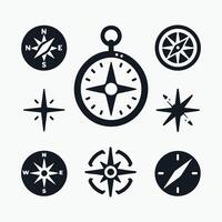 Flat compass icon in white background vector