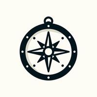 Flat compass icon in white background vector