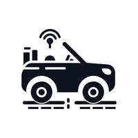 Self drive car icon, Driverless car and vehicle icons of self driving automobile vector