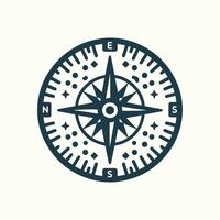 Flat compass icon in white background vector