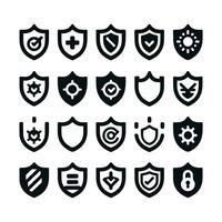 A collection of different shield logos vector