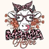 Mama heifer graphic design vector