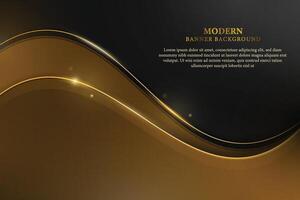 Elegant luxury banner wave shape with lines. vector