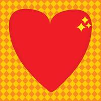 a heart with stars on it is in front of a yellow and red background pop art i love you banner heart pop art design vector