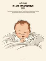 National Infant Immunization Week background. vector