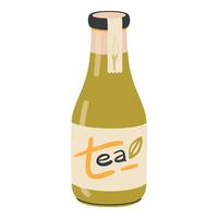 té botella, enfriamiento verano beber. sano bebida, Fresco Fruta agua vaso botella. natural verano líquido refresco. plano vector ilustración aislado en blanco antecedentes.