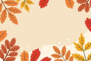 simple design leaves autumn background vector