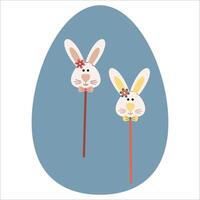 Vector Easter and spring element and decoration Egg and bunny