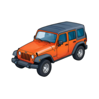 AI generated Jeep Hand Drawn Cartoon Style Illustration png