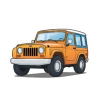 ai généré jeep main tiré dessin animé style illustration png