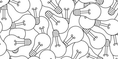 hand drawn Incandescent light bulb seamless pattern vector