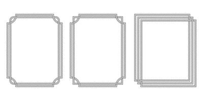 vintage rope frame set isolated on white background vector