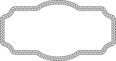 black white vintage braided frame with copy space for text or design vector