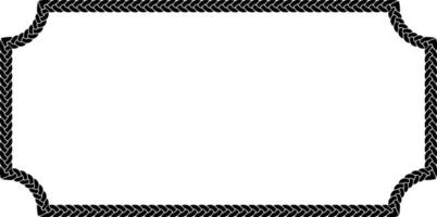 black white vintage braided frame with copy space for text or design vector
